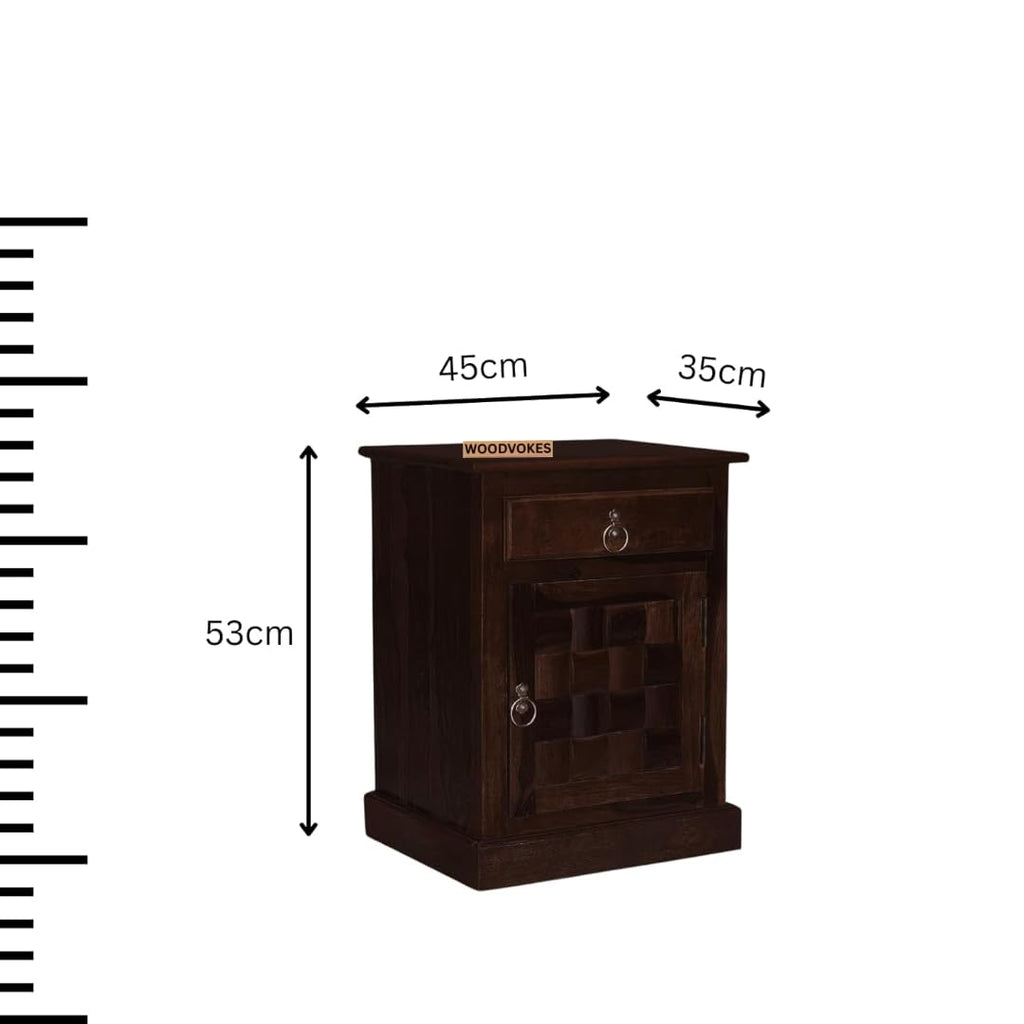Solid Sheesham Wood Bedside Table for bedroom