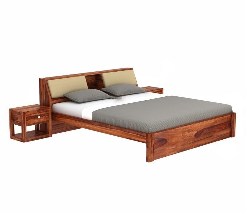 Solid Sheesham Wood king Size Bed Without Storage