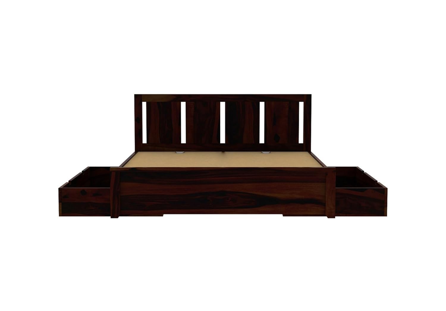 Solid Sheesham Wood King Size Bed |2 Box Drawers Storage