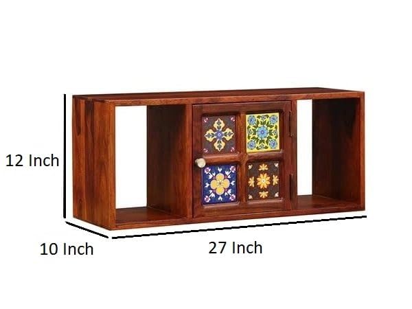 Solid Sheesham Wooden Wall Shelves for Home Library