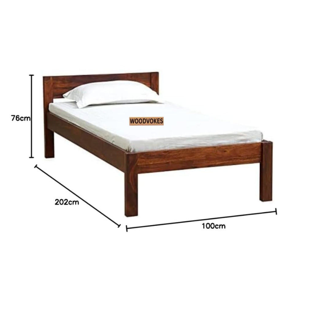Solid Sheesham Wood Single Bed for Bedroom