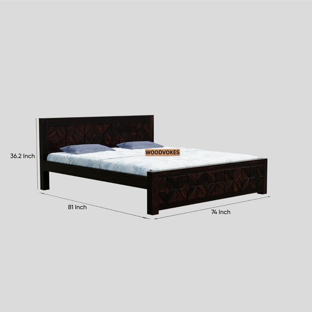 Sheesham Wood King Size Bed Without Storage