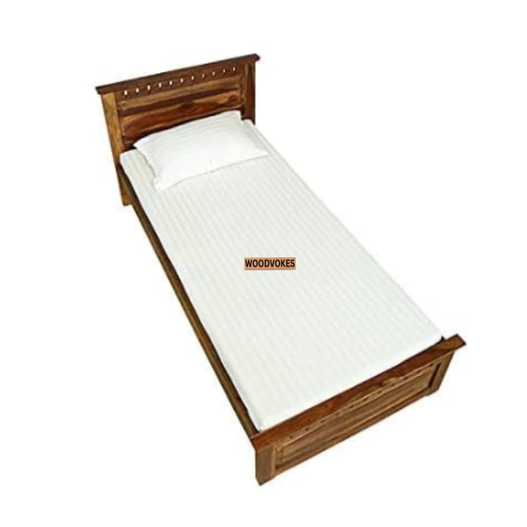 Solid Sheesham Wood Single Bed for Bedroom, Hostel & PG