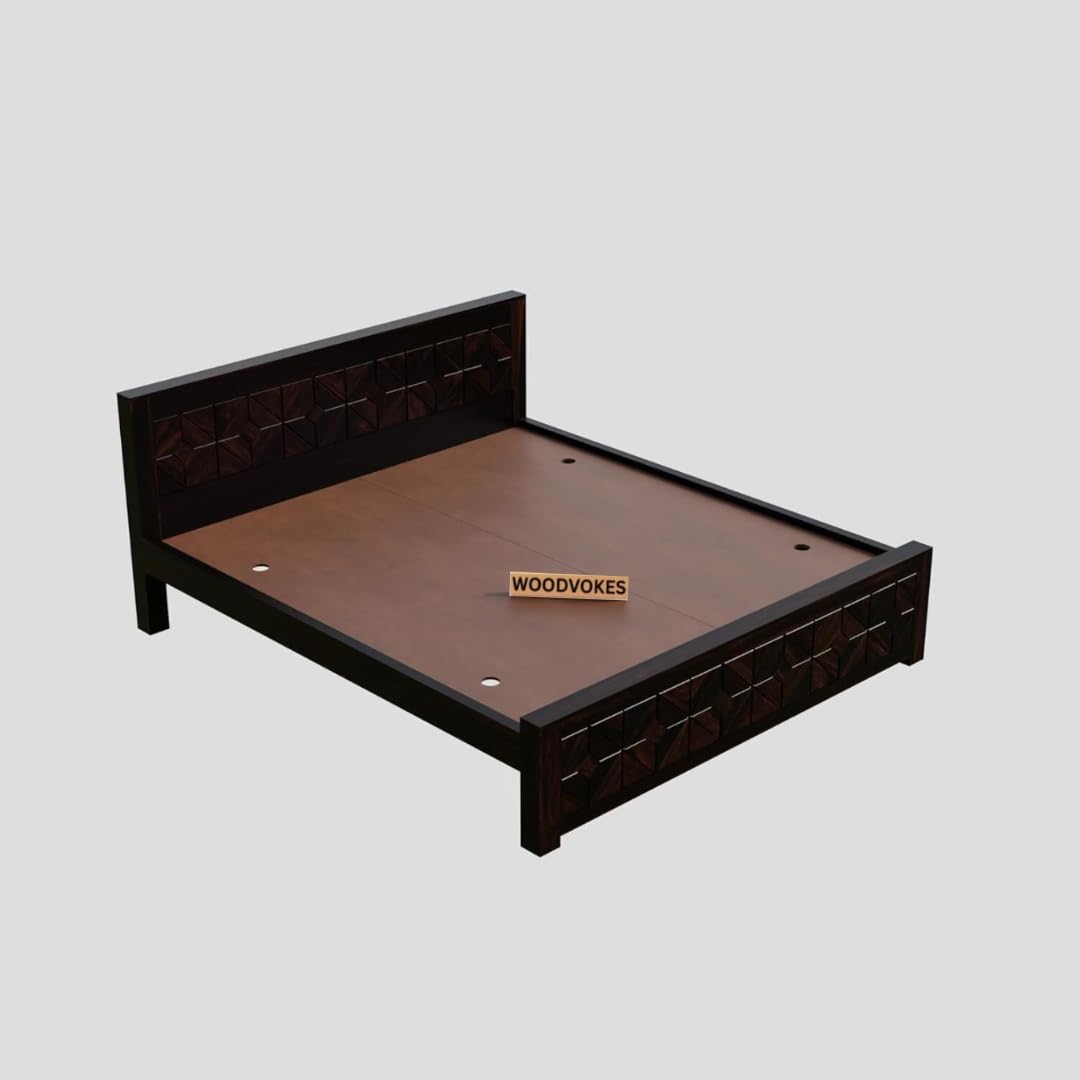 Sheesham Wood King Size Bed Without Storage