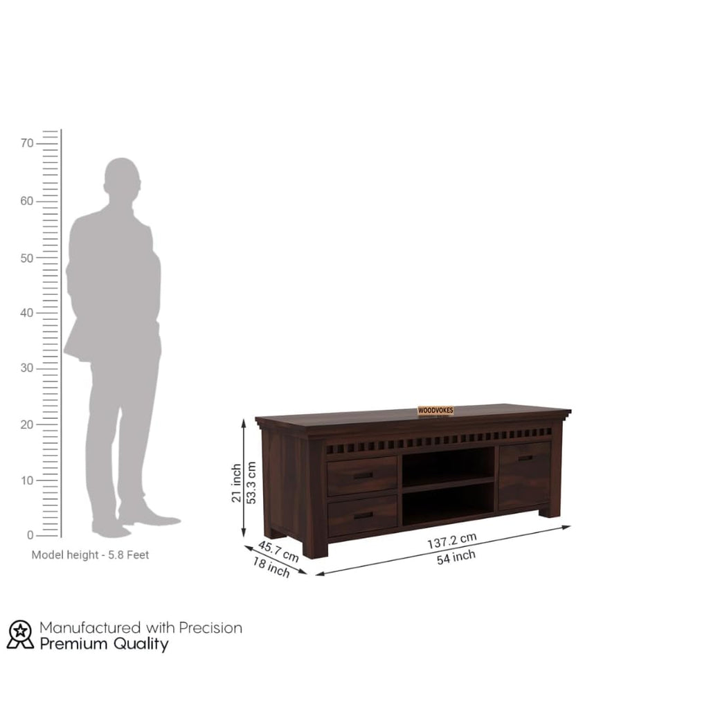 Sheesham Wood TV Cabinet with 2 Drawers