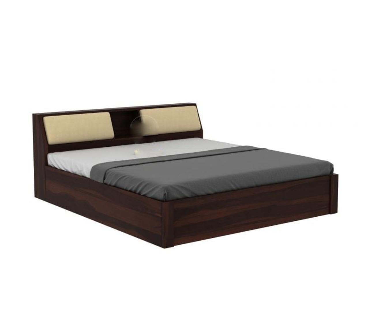 Solid Sheesham Wood queen size Bed with  Storage