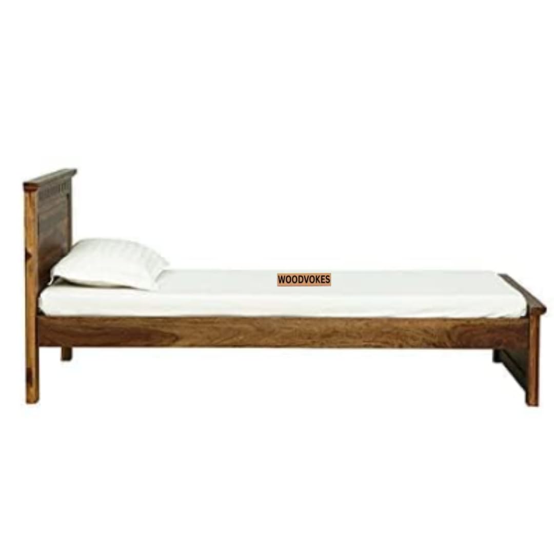 Solid Sheesham Wood Single Bed for Bedroom, Hostel & PG