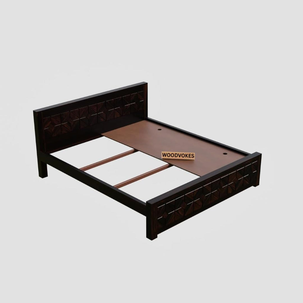 Sheesham Wood King Size Bed Without Storage