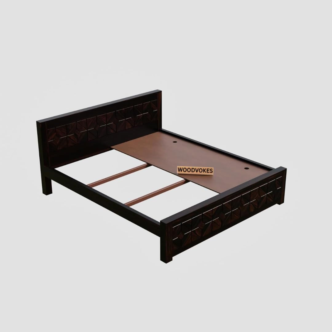 Sheesham Wood queen Size Bed Without Storage