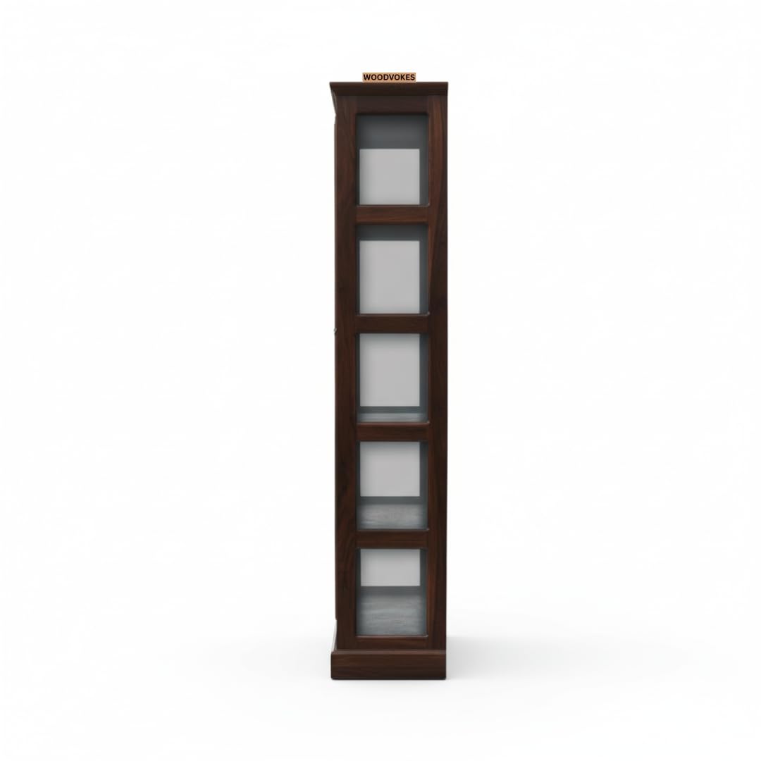 Solid Wooden Book Shelf with Glass Door for Home,Library
