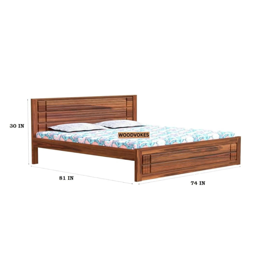 Solid Sheesham Wood king size Bed Without Storage