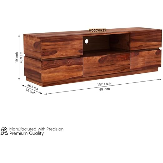 Solid Sheesham Wood TV Unit for Living Room