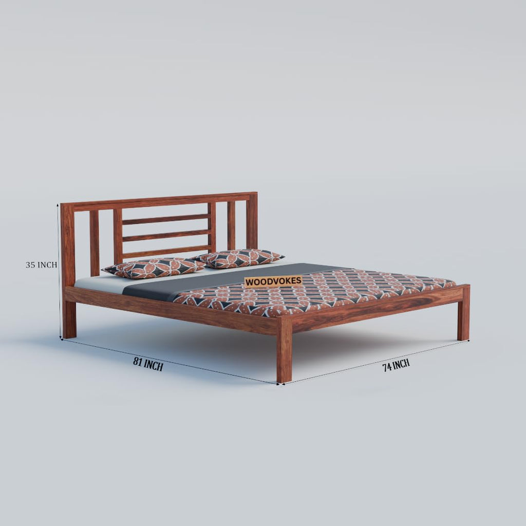 Solid Sheesham Wood king size Bed Without Storage