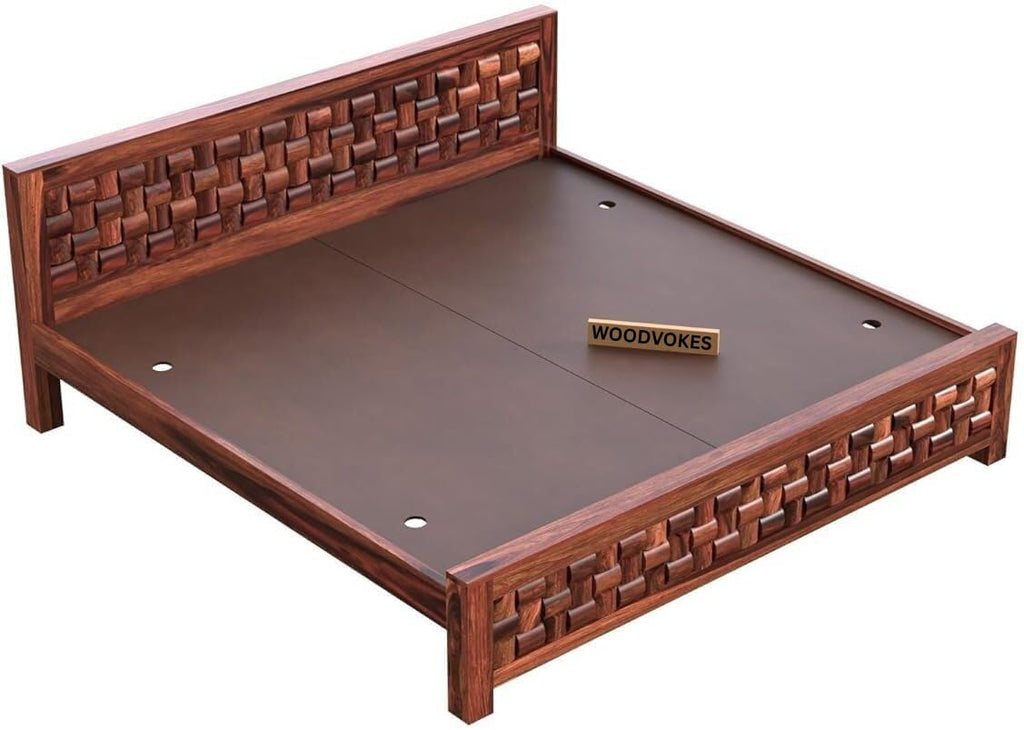 Solid Sheesham Wood queen size Bed Without Storage