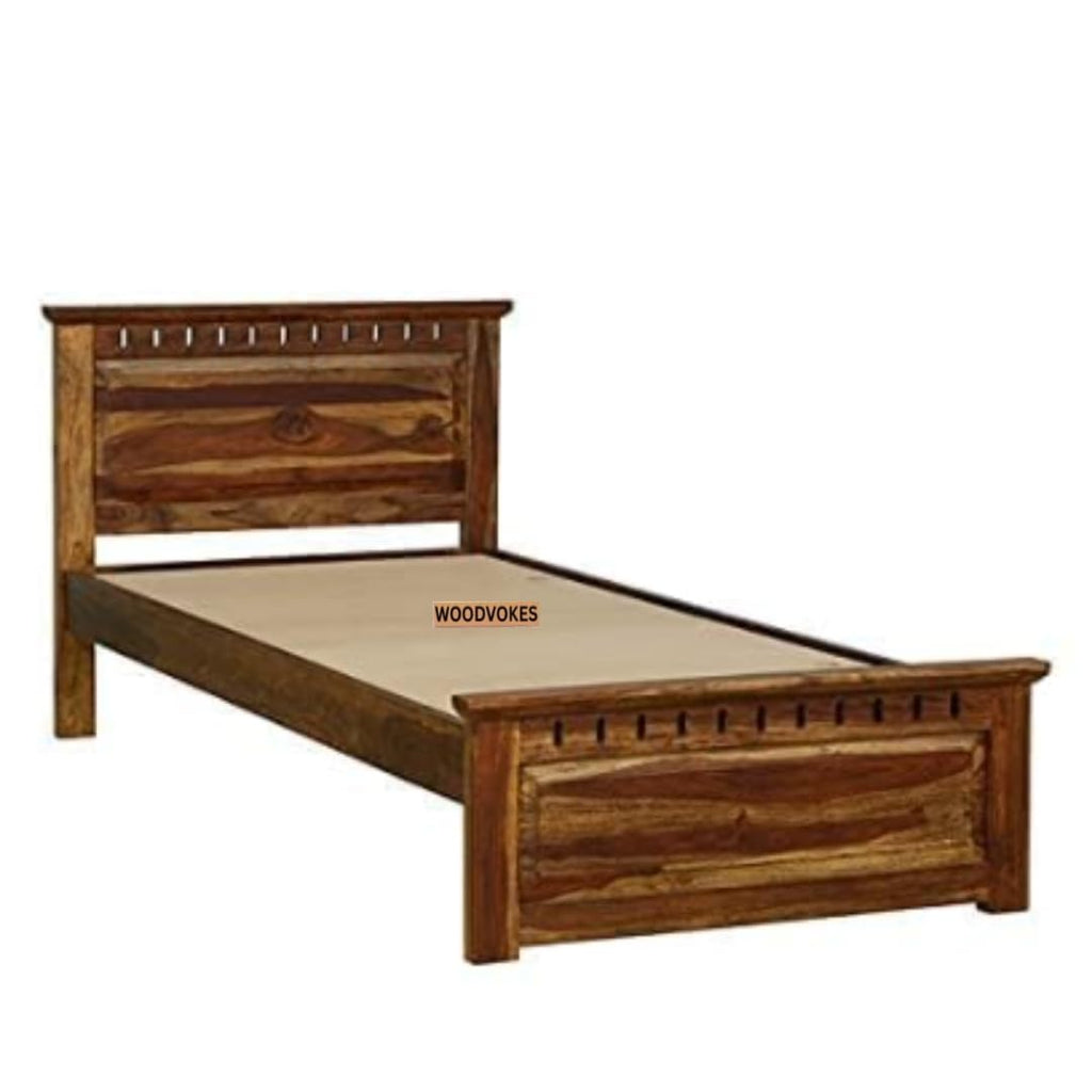 Solid Sheesham Wood Single Bed for Bedroom, Hostel & PG