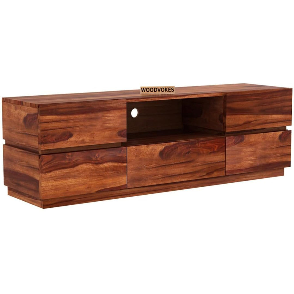 Solid Sheesham Wood TV Unit for Living Room