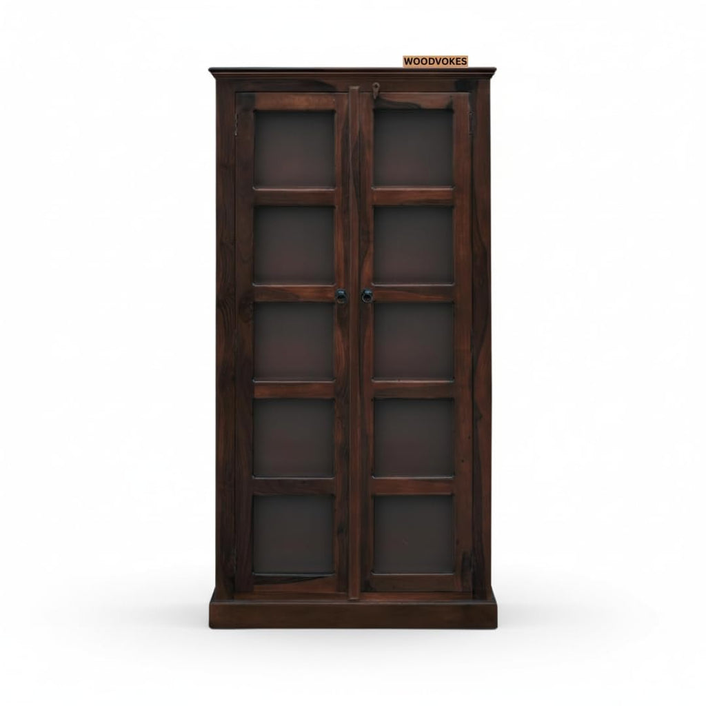 Solid Wooden Book Shelf with Glass Door for Home,Library