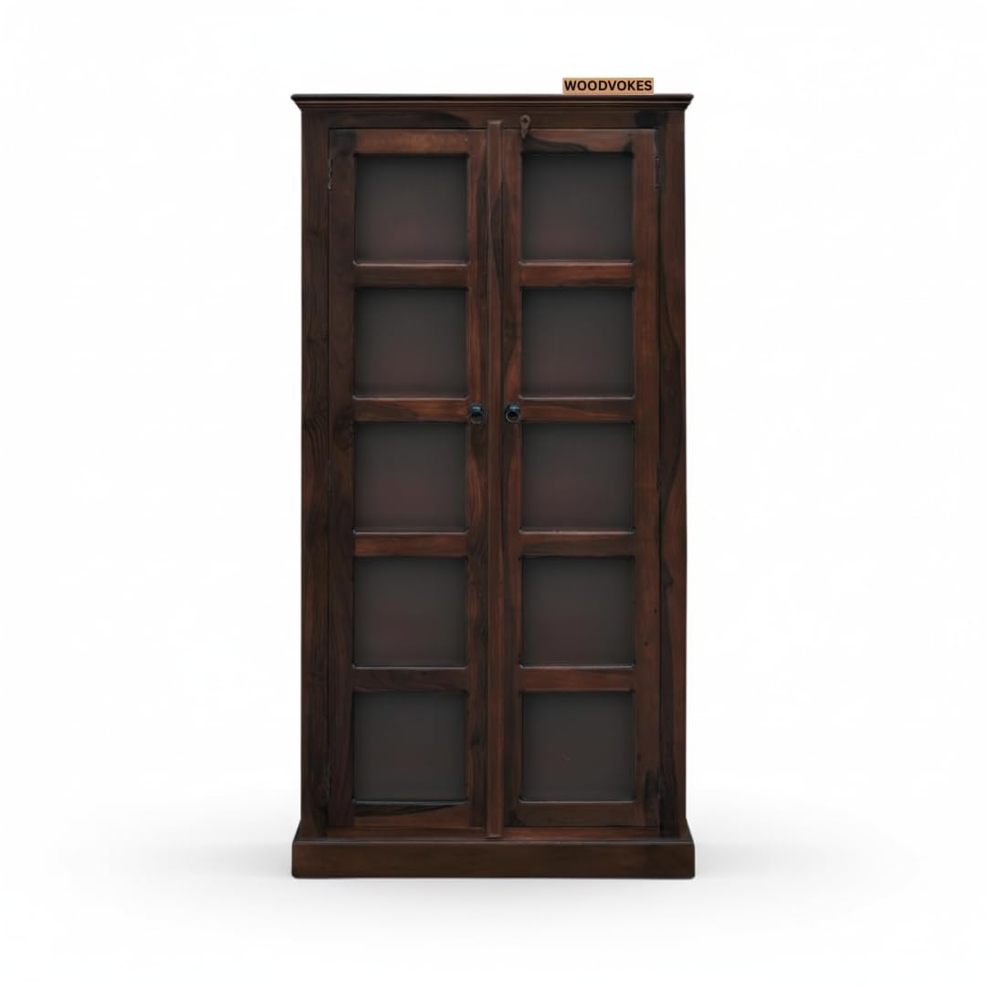 Solid Wooden Book Shelf with Glass Door for Home,Library