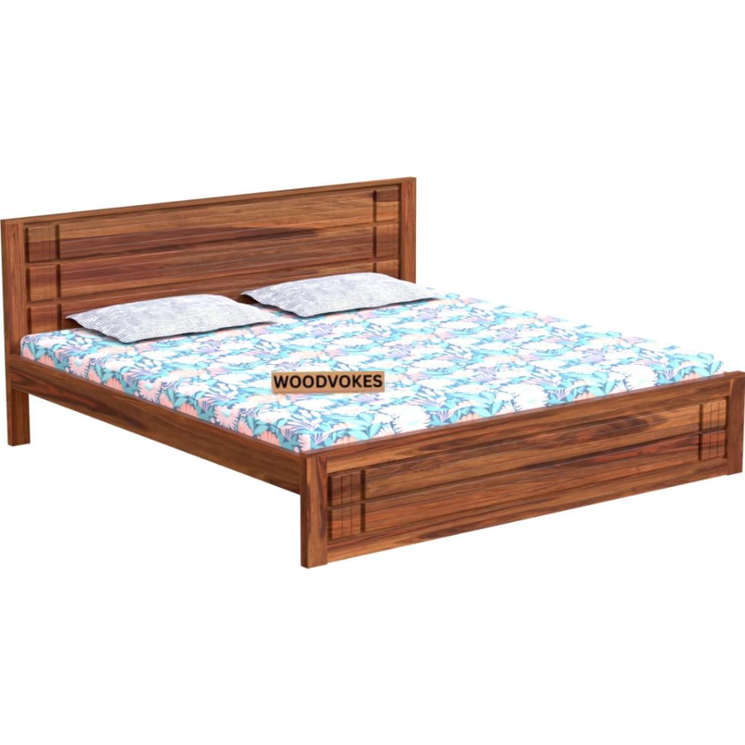 Solid Sheesham Wood queen size Bed Without Storage
