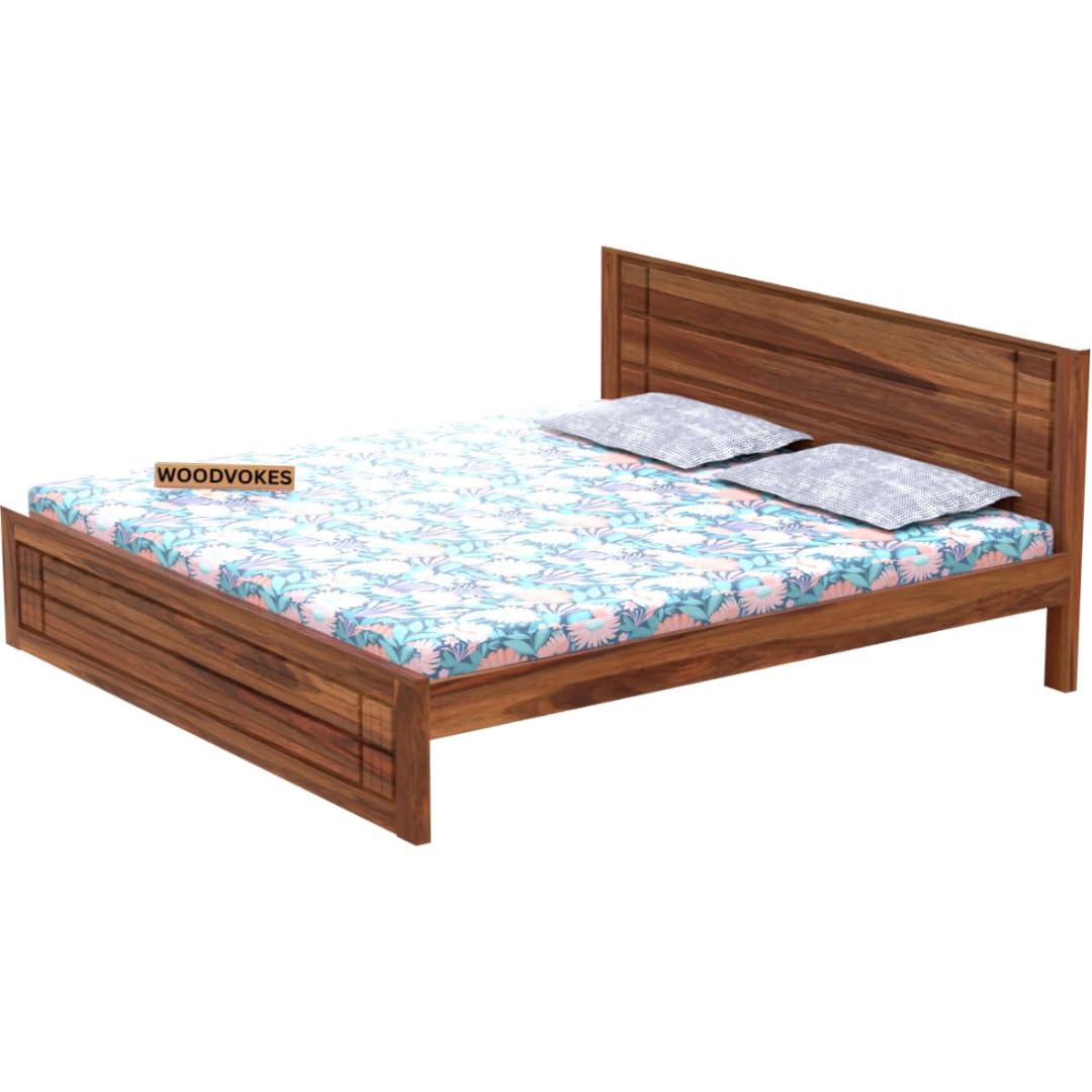Solid Sheesham Wood queen size Bed Without Storage