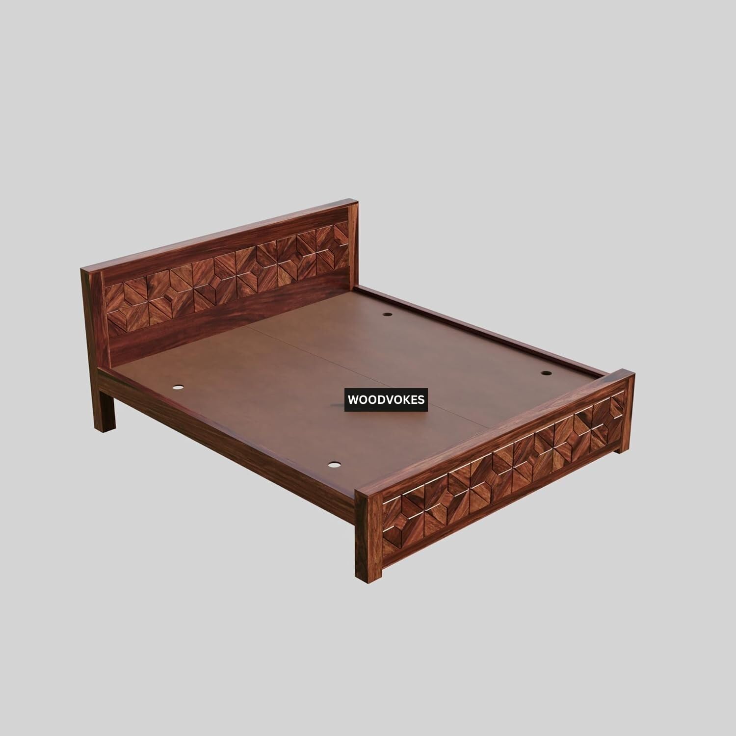 Sheesham Wood King Size Bed Without Storage