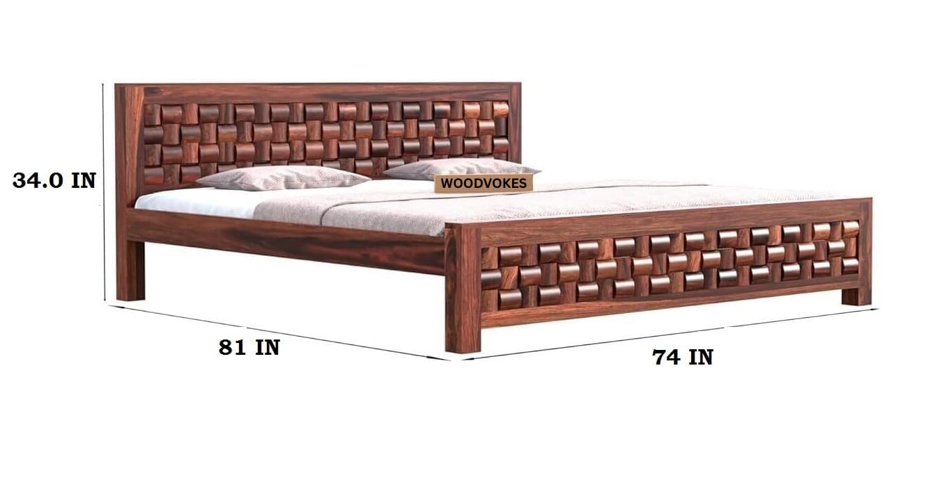 Solid Sheesham Wood king size Bed Without Storage