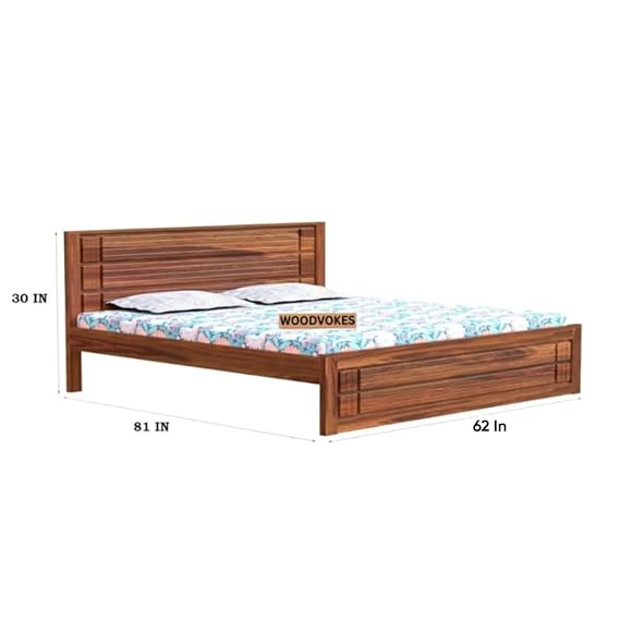 Solid Sheesham Wood queen size Bed Without Storage