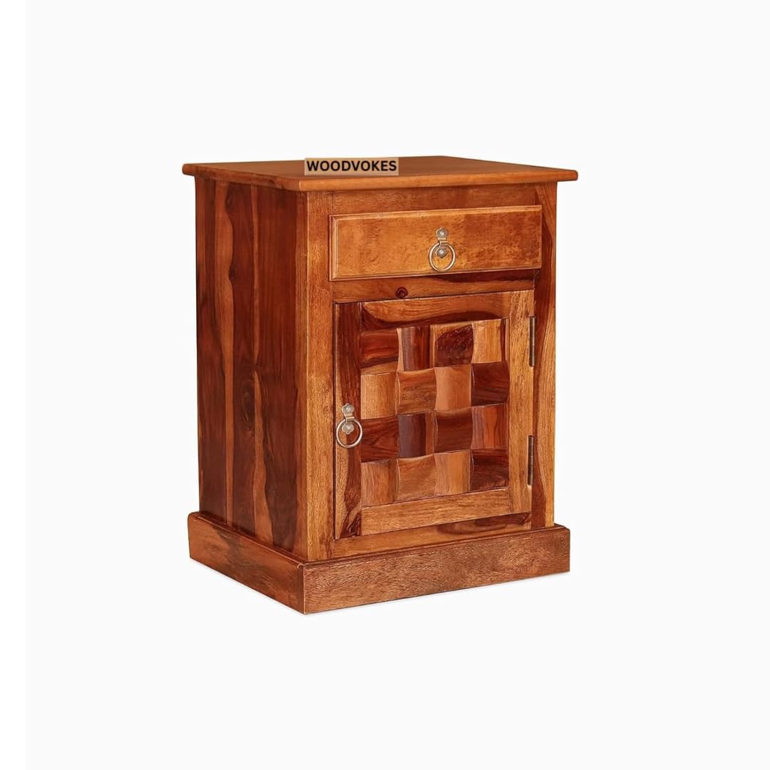 Solid Sheesham Wood Bedside Table for bedroom