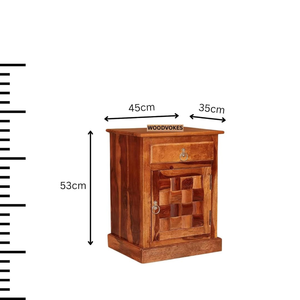 Solid Sheesham Wood Bedside Table for bedroom
