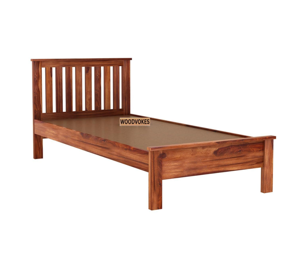 Solid Sheesham Wood Single Bed Without Storage