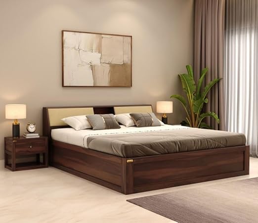 Solid Sheesham Wood king size Bed with Storage