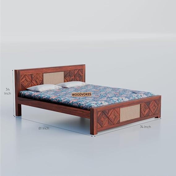 Solid Sheesham Wood king size Bed Without Storage