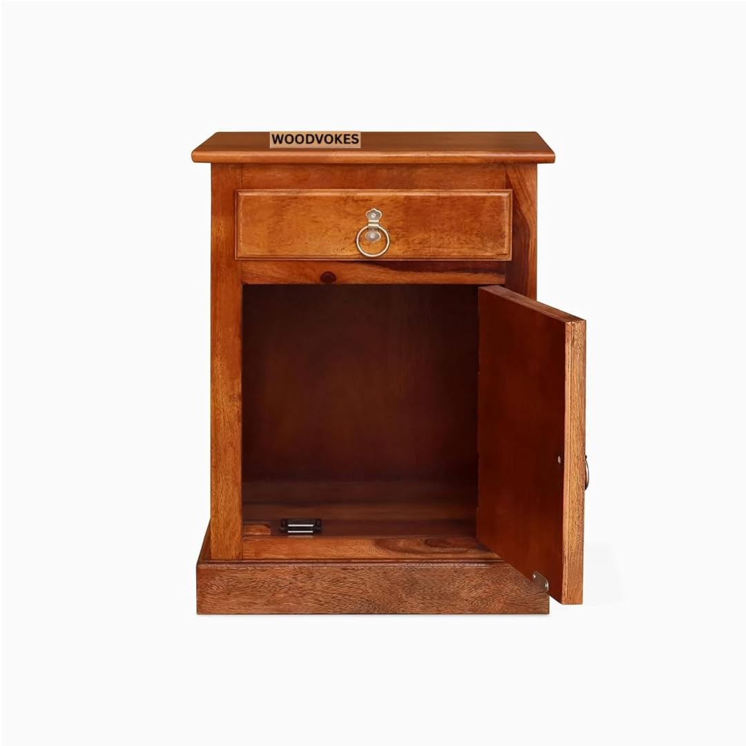 Solid Sheesham Wood Bedside Table for bedroom