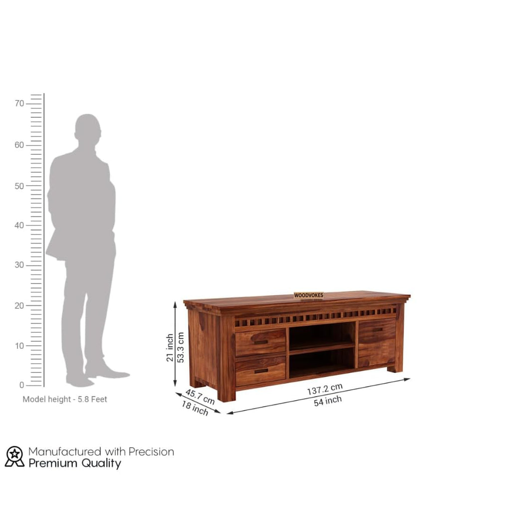 Sheesham Wood TV Cabinet with 2 Drawers