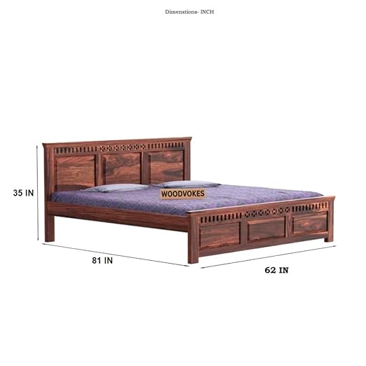 Solid Sheesham Wood queen size Bed Without Storage
