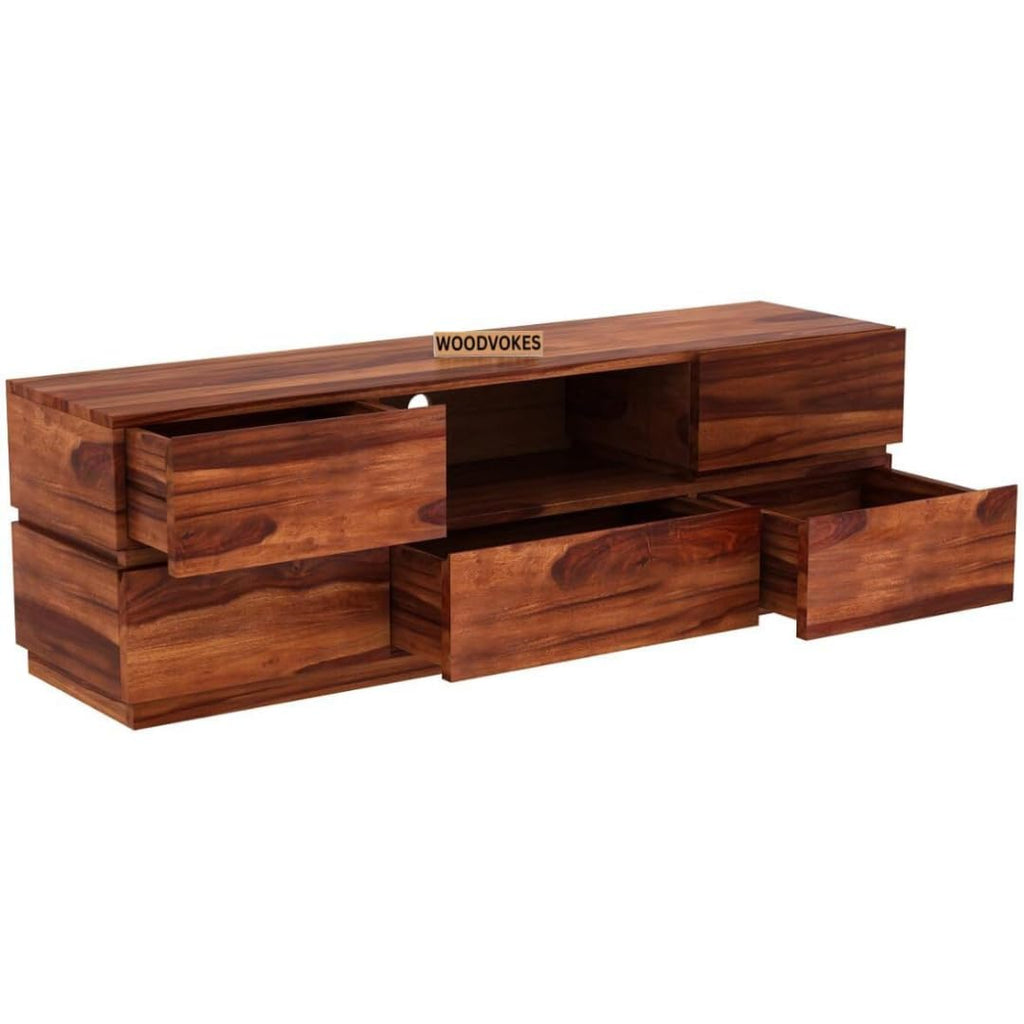 Solid Sheesham Wood TV Unit for Living Room