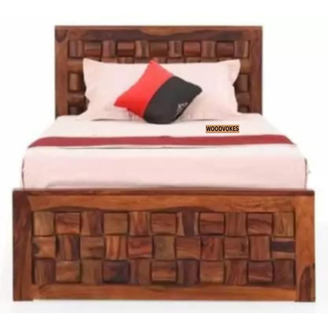 Solid Sheeham Wooden Single Bed for Bedroom