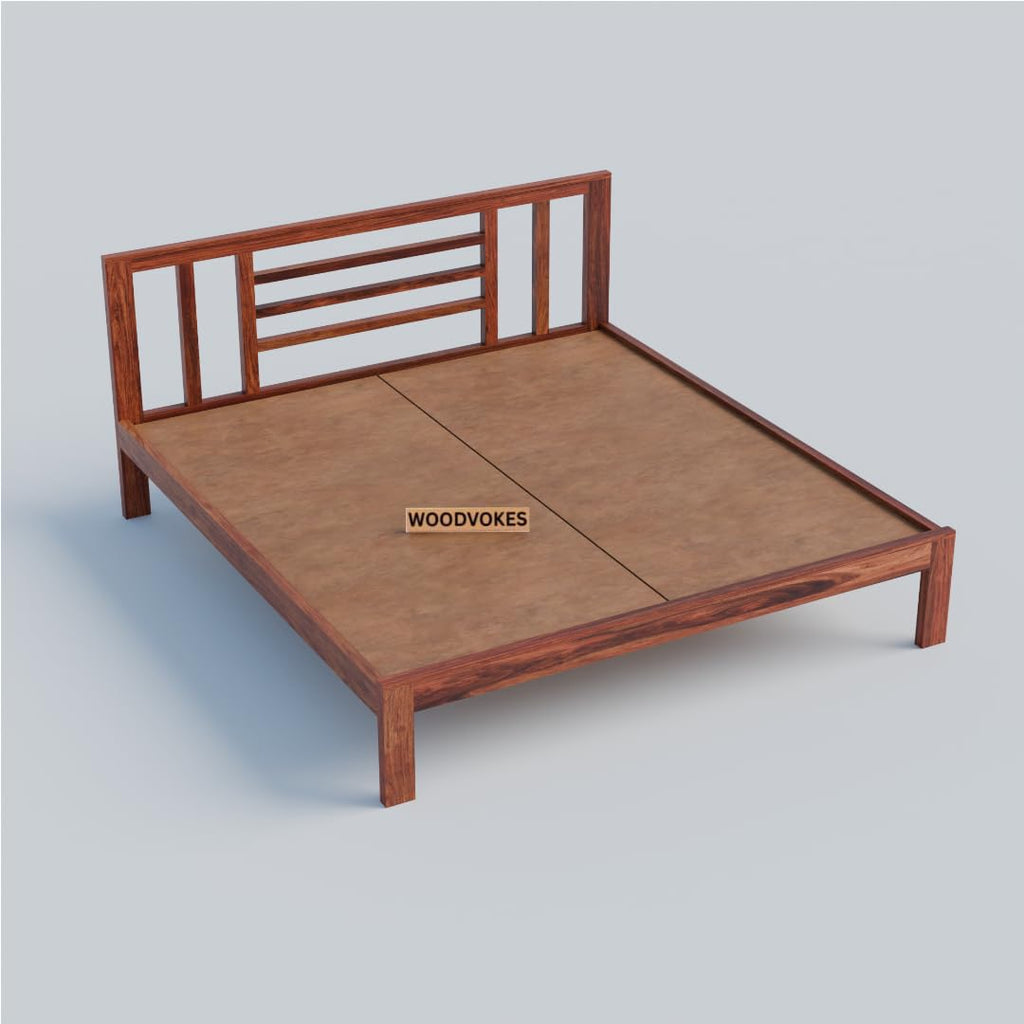 Solid Sheesham Wood queen size Bed Without Storage