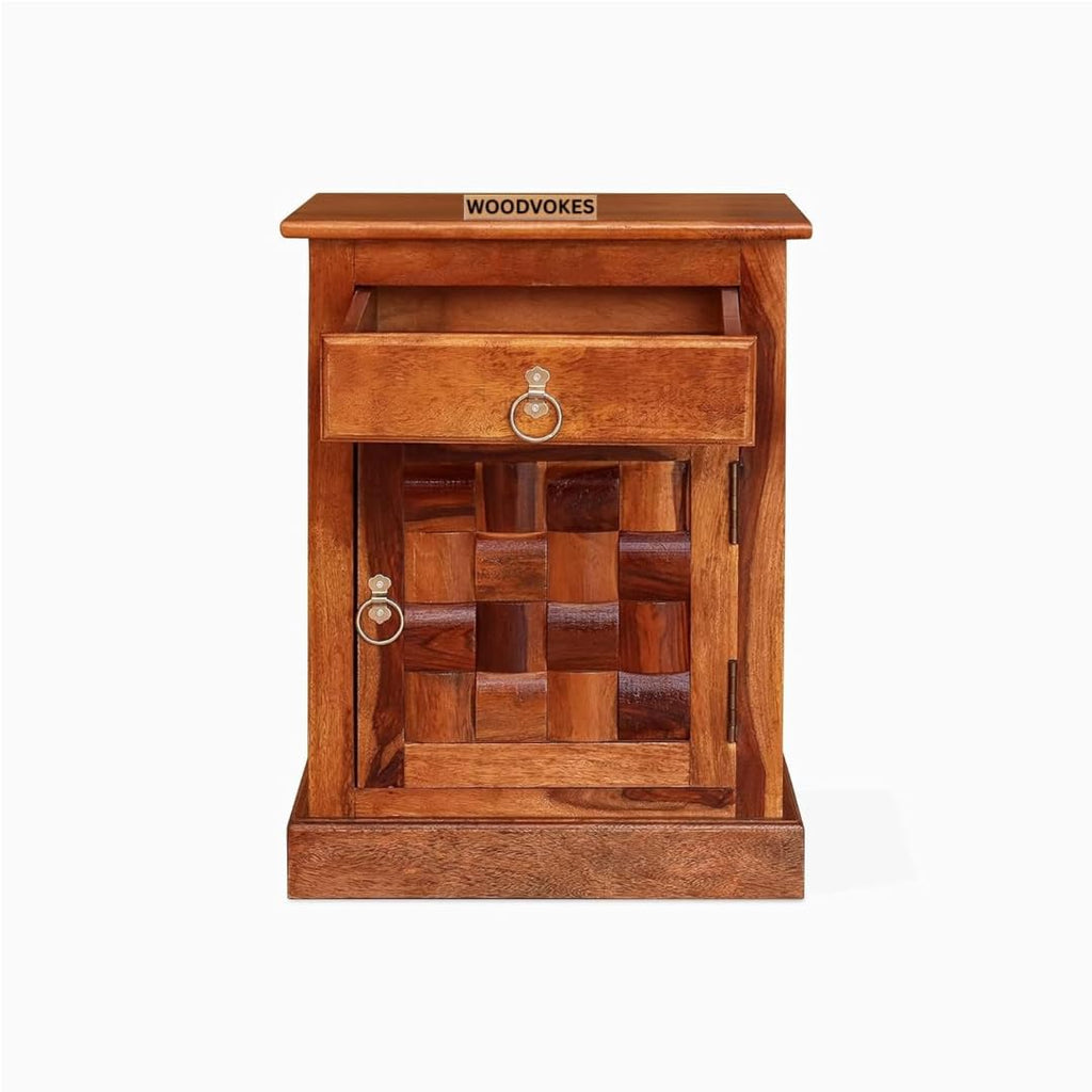 Solid Sheesham Wood Bedside Table for bedroom
