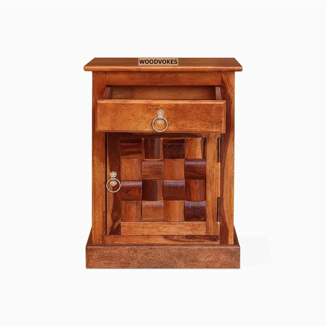 Solid Sheesham Wood Bedside Table for bedroom