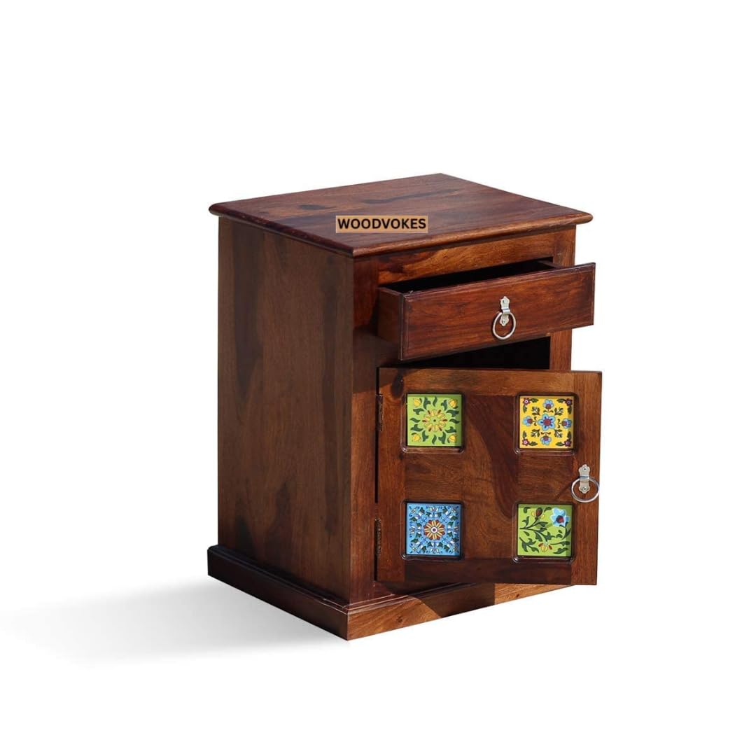 Solid Sheesham Wood Bedside Table