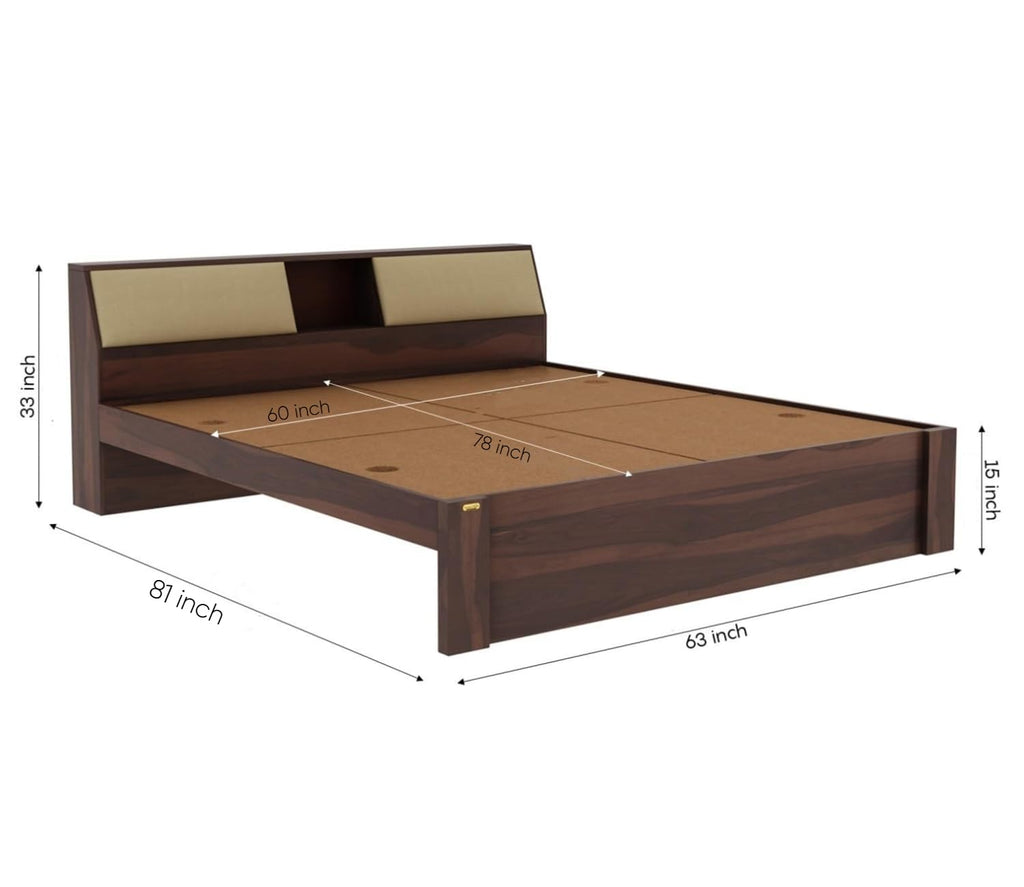 Sheesham Wood queen Size Bed without storage