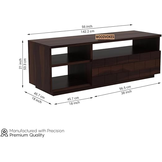 Solid Sheesham Wood TV Unit for Living Room