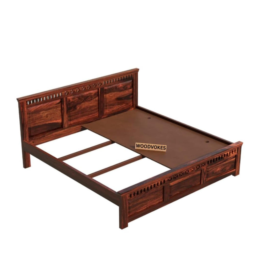 Solid Sheesham Wood queen size Bed Without Storage