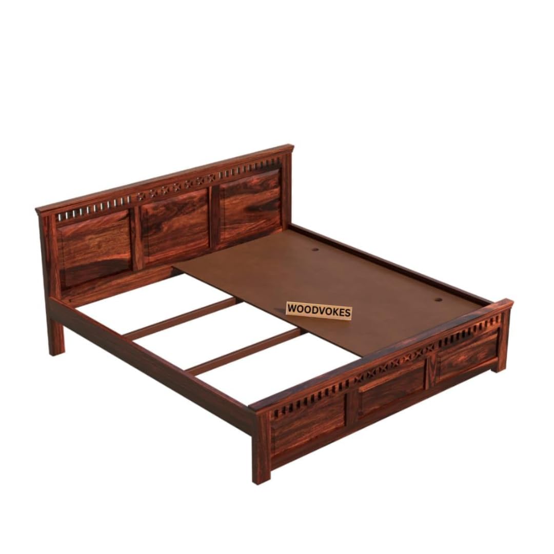 Solid Sheesham Wood queen size Bed Without Storage