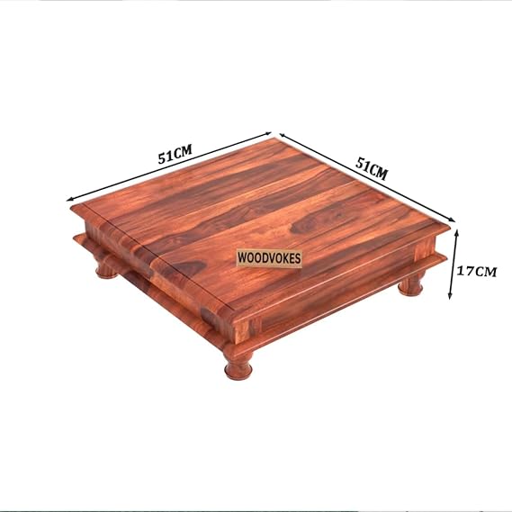 Sheesham Wood Pooja Chowki for Home Temple