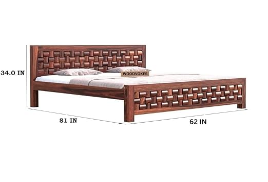 Solid Sheesham Wood queen size Bed Without Storage