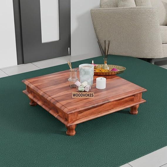 Sheesham Wood Pooja Chowki for Home Temple