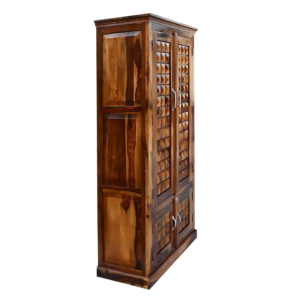 Solid Sheesham Wood Almirah with Four Doors