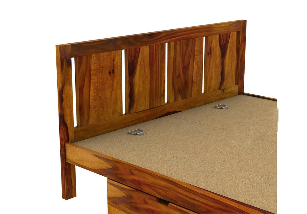 Solid Sheesham Wood King Size Bed |2 Box Drawers Storage